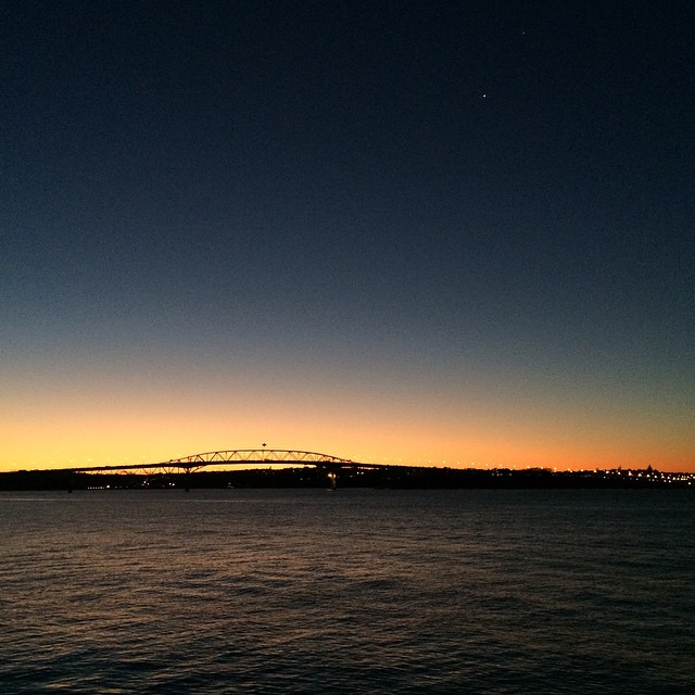 Ok. Maybe I was wrong and this view is good enough to forget the cold. #nofilter (at Auckland Harbour Bridge)