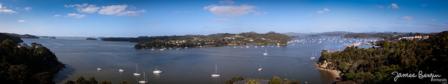 Panorama of Opua, Bay of Islands on Flickr. First attempt at stitching together a number of photos for a panorama. Came out quite well I think - helps when the view is pretty stunning!