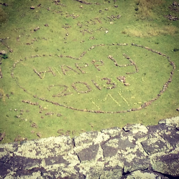 New Year wishes in stones (at One Tree Hill Summit)