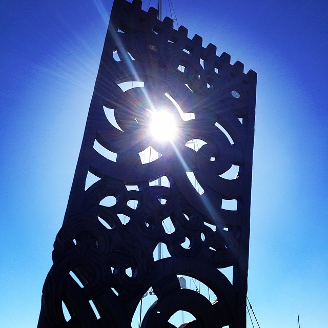 The sun's eye on Te Wero bridge (at Te Wero Island)